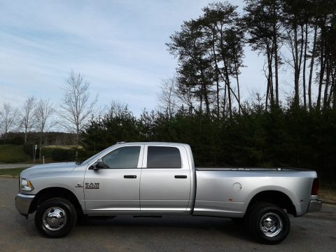 Bright Silver Metallic Ram 3500 Tradesman Crew Cab 4x4 Dual Rear Wheel.  Click to enlarge.