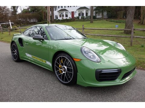 Custom Color (Green) Porsche 911 Turbo S Coupe.  Click to enlarge.