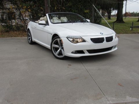 Alpine White BMW 6 Series 650i Convertible.  Click to enlarge.