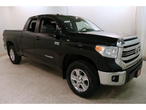 Midnight Black Metallic Toyota Tundra SR5 Double Cab 4x4.  Click to enlarge.