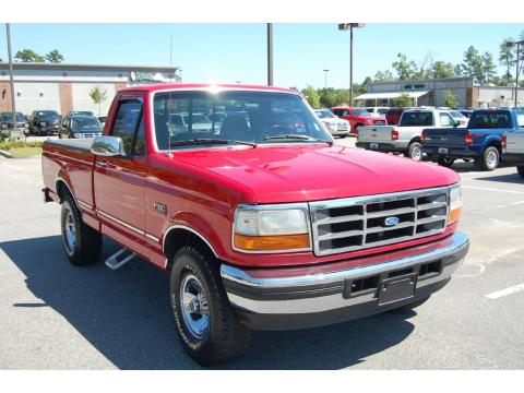 Bright Red Ford F150 XLT Regular Cab 4x4.  Click to enlarge.