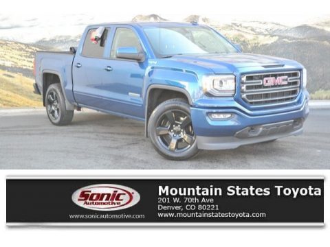 Stone Blue Metallic GMC Sierra 1500 SLE Crew Cab 4WD.  Click to enlarge.
