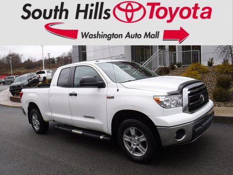 Super White Toyota Tundra SR5 Double Cab 4x4.  Click to enlarge.