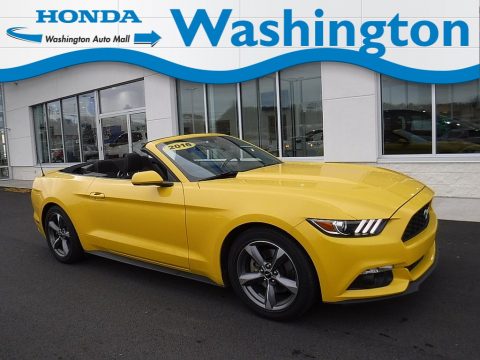 Triple Yellow Tricoat Ford Mustang V6 Convertible.  Click to enlarge.