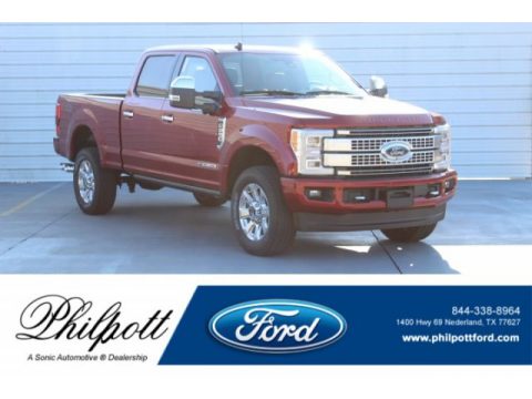 Ruby Red Ford F250 Super Duty Platinum Crew Cab 4x4.  Click to enlarge.