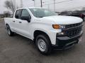 Front 3/4 View of 2019 Chevrolet Silverado 1500 WT Double Cab 4WD #1