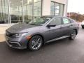 Front 3/4 View of 2019 Honda Civic EX Sedan #3