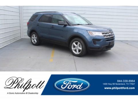Blue Metallic Ford Explorer FWD.  Click to enlarge.