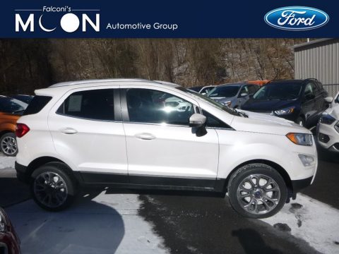 White Platinum Metallic Ford EcoSport Titanium 4WD.  Click to enlarge.