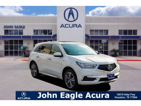 White Diamond Pearl Acura MDX Sport Hybrid SH-AWD.  Click to enlarge.
