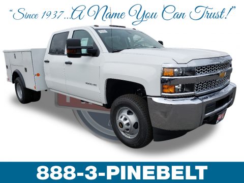 Summit White Chevrolet Silverado 3500HD Work Truck Crew Cab 4x4 Chassis.  Click to enlarge.