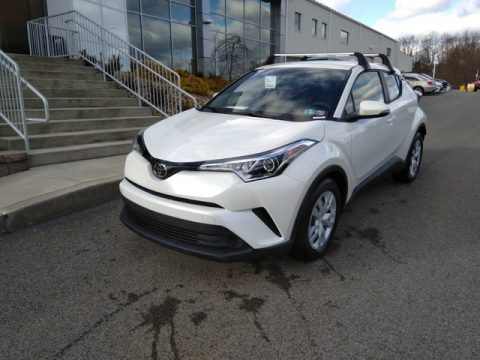 Blizzard White Pearl Toyota C-HR LE.  Click to enlarge.