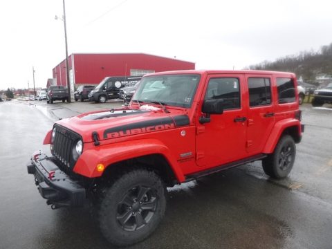 Firecracker Red Jeep Wrangler Unlimited Rubicon 4x4.  Click to enlarge.