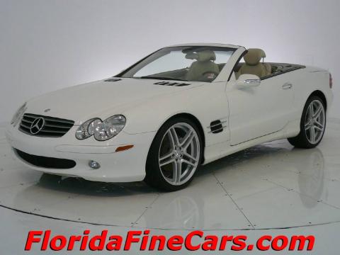 Alabaster White Mercedes-Benz SL 500 Roadster.  Click to enlarge.