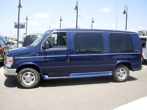 Dark Blue Pearl Metallic Ford E Series Van E150 Starcraft Passenger.  Click to enlarge.