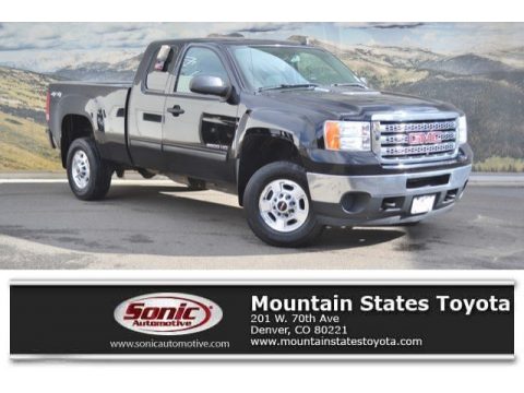 Onyx Black GMC Sierra 2500HD SLE Extended Cab 4x4.  Click to enlarge.