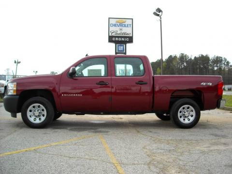 Deep Ruby Red Metallic Chevrolet Silverado 1500 Crew Cab 4x4.  Click to enlarge.