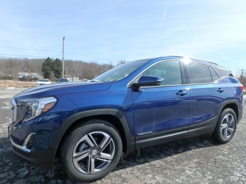 Blue Emerald Metallic GMC Terrain SLT AWD.  Click to enlarge.