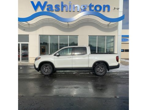 White Diamond Pearl Honda Ridgeline Sport AWD.  Click to enlarge.