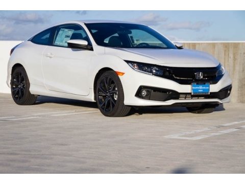 Platinum White Pearl Honda Civic Sport Coupe.  Click to enlarge.