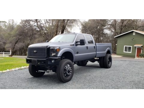 Sterling Gray Metallic Ford F350 Super Duty Lariat Crew Cab 4x4 Dually.  Click to enlarge.