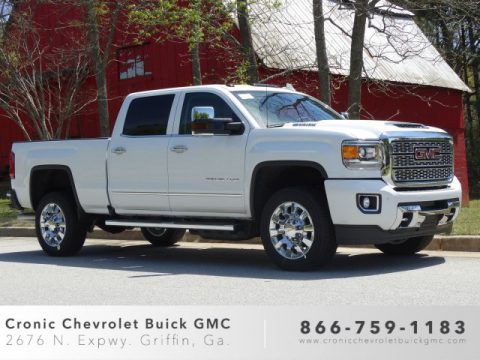 Summit White GMC Sierra 2500HD Denali Crew Cab 4WD.  Click to enlarge.