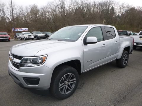 Silver Ice Metallic Chevrolet Colorado WT Crew Cab 4x4.  Click to enlarge.