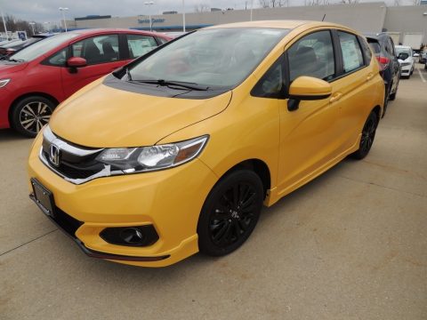 Helios Yellow Pearl Honda Fit Sport.  Click to enlarge.