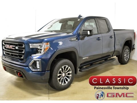 Pacific Blue Metallic GMC Sierra 1500 AT4 Double Cab 4WD.  Click to enlarge.