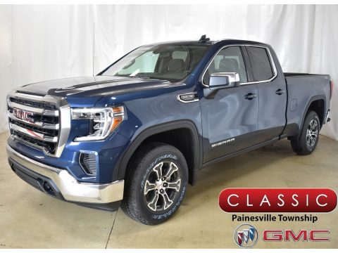 Pacific Blue Metallic GMC Sierra 1500 SLE Double Cab 4WD.  Click to enlarge.