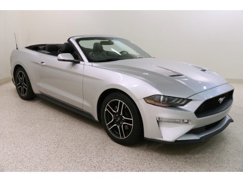 Ingot Silver Ford Mustang EcoBoost Premium Convertible.  Click to enlarge.