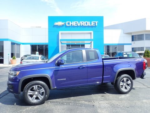 Laser Blue Metallic Chevrolet Colorado WT Extended Cab 4x4.  Click to enlarge.
