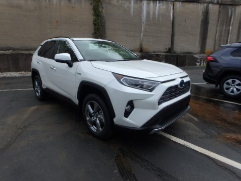 Blizzard White Pearl Toyota RAV4 Limited AWD Hybrid.  Click to enlarge.