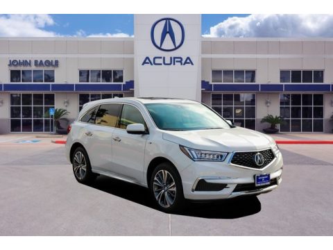 White Diamond Pearl Acura MDX Sport Hybrid SH-AWD.  Click to enlarge.