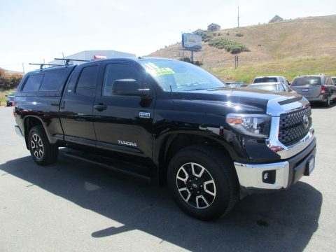 Midnight Black Metallic Toyota Tundra SR5 Double Cab 4x4.  Click to enlarge.