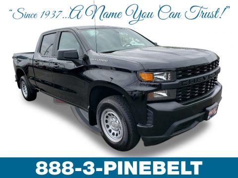 Black Chevrolet Silverado 1500 WT Crew Cab.  Click to enlarge.