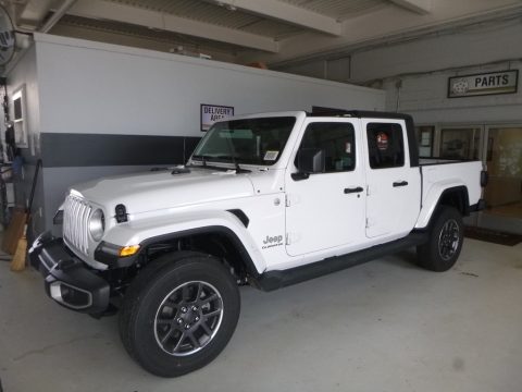 Bright White Jeep Gladiator Overland 4x4.  Click to enlarge.
