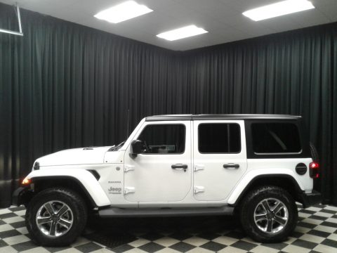Bright White Jeep Wrangler Unlimited Sahara 4x4.  Click to enlarge.