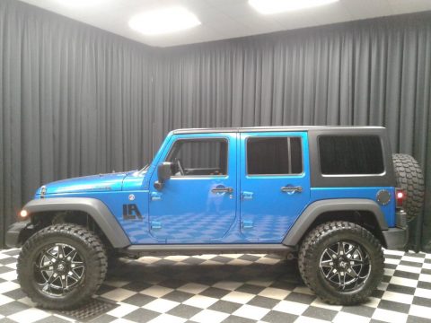 Hydro Blue Pearl Jeep Wrangler Unlimited Sport 4x4.  Click to enlarge.