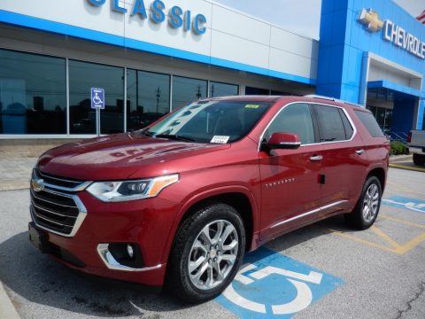 Cajun Red Tintcoat Chevrolet Traverse Premier AWD.  Click to enlarge.