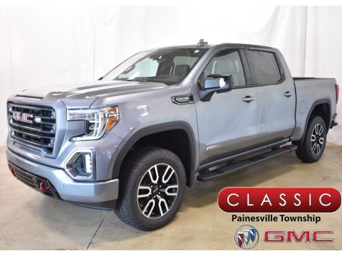 Satin Steel Metallic GMC Sierra 1500 AT4 Crew Cab 4WD.  Click to enlarge.