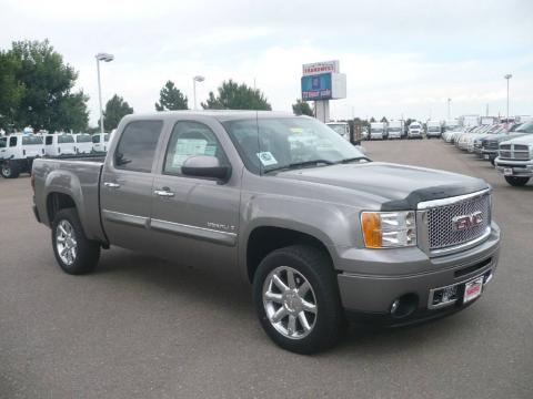 Steel Gray Metallic GMC Sierra 1500 Denali Crew Cab AWD.  Click to enlarge.