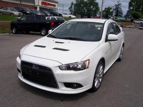 Wicked White Satin 2009 Mitsubishi Lancer RALLIART with Black interior 