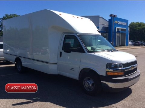 Summit White Chevrolet Express Cutaway 4500 Moving Van.  Click to enlarge.