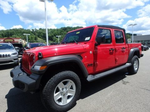 Firecracker Red Jeep Gladiator Sport 4x4.  Click to enlarge. Firecracker Red Jeep Gladiator Sport 4x4.  Click to enlarge.