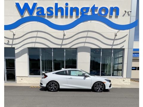 Platinum White Pearl Honda Civic Si Coupe.  Click to enlarge.