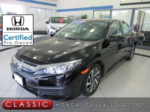 Crystal Black Pearl Honda Civic EX Sedan.  Click to enlarge.