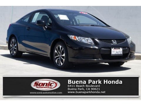 Crystal Black Pearl Honda Civic EX Coupe.  Click to enlarge.
