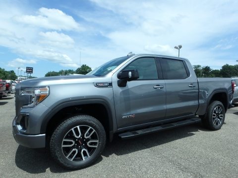Satin Steel Metallic GMC Sierra 1500 AT4 Crew Cab 4WD.  Click to enlarge.
