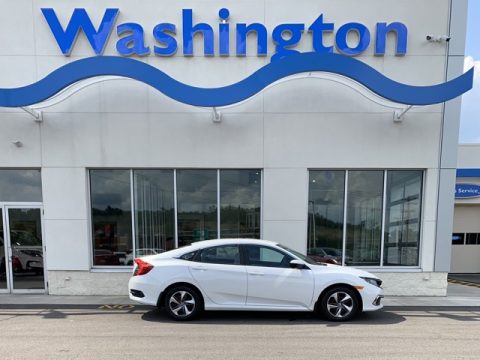 Platinum White Pearl Honda Civic LX Sedan.  Click to enlarge.